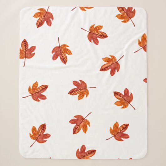 紅葉水彩手描き シェルパブランケット (正面)