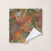 紅葉水彩落ちた葉タオル バスタオルセット (ウォッシュタオル)