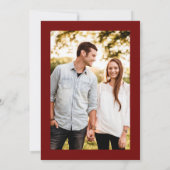 紅葉焼けオレンジ色の結婚式の日付を保存 招待状 (裏面)