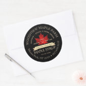 紅葉焼伝統的きメープルシロップ ラウンドシール (封筒)