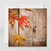 紅葉白熱［赤熱］光を放つズ素朴メイスン結婚ジャース 招待状 (裏面)