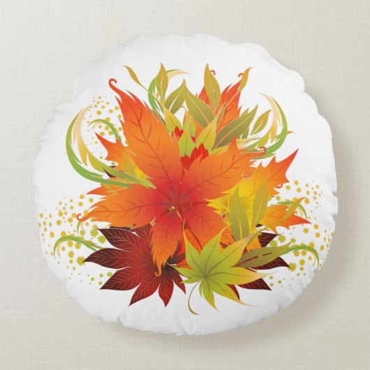 紅葉白 ラウンドクッション (正面)