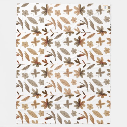 紅葉秋で暖かい冬コージーフローラ フリースブランケット (正面)