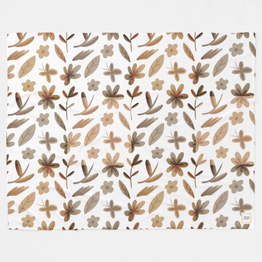 紅葉秋で暖かい冬コージーフローラ フリースブランケット (正面(横))