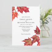 紅葉秋のイラストレーション結婚式招待状 招待状 (スタンド正面)