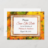 紅葉秋の結婚式の日付を保存 案内ポストカード (正面/裏面)
