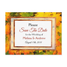 紅葉秋の結婚式の日付を保存