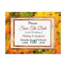 紅葉秋の結婚式の日付を保存