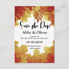 紅葉秋の結婚式写真Save the Date セーブザデート