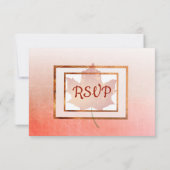 紅葉秋の結婚式RSVPカード 出欠カード (裏面)