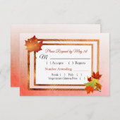 紅葉秋の結婚式RSVPカード 出欠カード (正面/裏面)