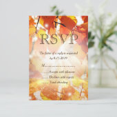 紅葉秋の結婚式RSVPカード 出欠カード (スタンド正面)