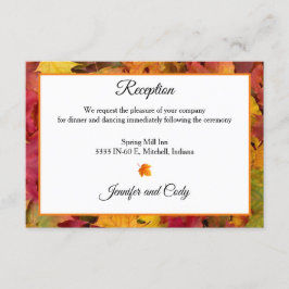 紅葉秋の色の結婚式 エンクロージャーカード