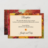 紅葉秋の色の結婚式 エンクロージャーカード (正面/裏面)