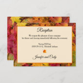 紅葉秋の色の結婚式 エンクロージャーカード (正面/裏面)