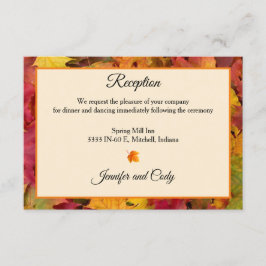 紅葉秋の色の結婚式 エンクロージャーカード