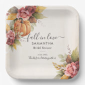 紅葉秋インラブパンプキンブライダルシャワー ペーパープレート (正面)