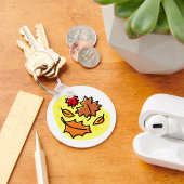 紅葉秋カラフルシーズンリーフアート キーホルダー