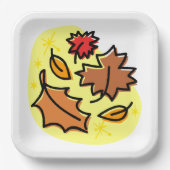 紅葉秋カラフルシーズンリーフアート ペーパープレート (正面)