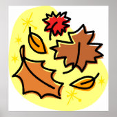 紅葉秋カラフルシーズンリーフアート ポスター (正面)