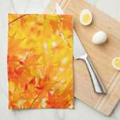 紅葉秋カラートリーイエロー キッチンタオル (四つ折り)