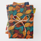 紅葉秋シーズン自然パターン（の模様が）あるかわいらし ラッピングペーパーシート (インサイチュ)