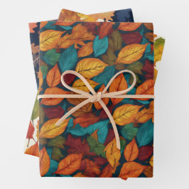 紅葉秋シーズン自然パターン(の模様が)あるかわいらし ラッピングペーパーシート