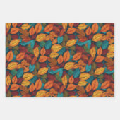 紅葉秋シーズン自然パターン(の模様が)あるかわいらし ラッピングペーパーシート (正面)