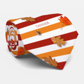 紅葉秋ストライプの パーソナライズされた ネクタイ (ロール)