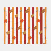 紅葉秋ストライプの パーソナライズされた フリースブランケット (正面(横))