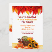 紅葉秋バースデーパーティ招待状 招待状 (正面/裏面)