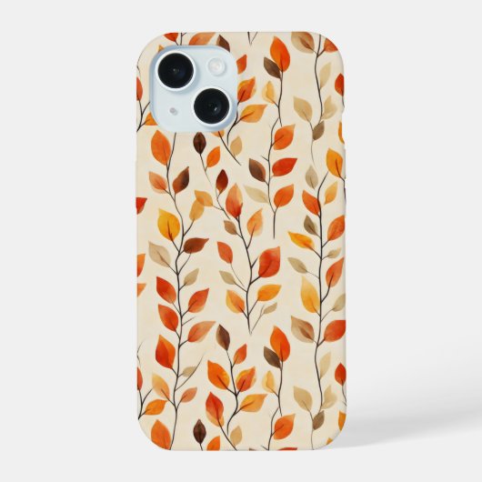 紅葉秋パターン iPhone 15ケース (裏面)
