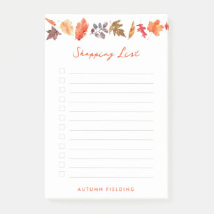 紅葉秋パーソナライズされたショッピング一覧 ポストイット