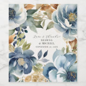 紅葉秋フローラブモダンルー結婚ズ ワインラベル (シングルラベル)