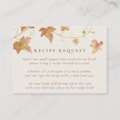 紅葉秋ブライダルシャワーレシピ要求 エンクロージャーカード (正面)