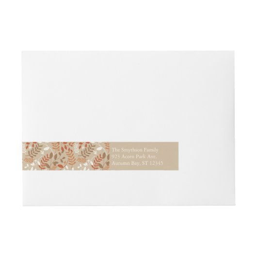 紅葉秋収穫感謝祭ラベル ラップアラウンド宛名ラベル (正面)