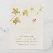 紅葉秋婚約パーティ 箔招待状 (正面)