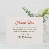 紅葉秋小さなかぼちゃ赤ちゃんシャワー サンキューカード (スタンド正面)