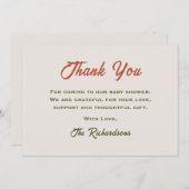 紅葉秋小さなかぼちゃ赤ちゃんシャワー サンキューカード (正面/裏面)