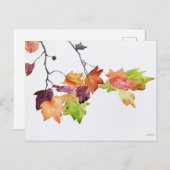 紅葉秋水彩プリントはがき インビテーションポストカード (正面/裏面)