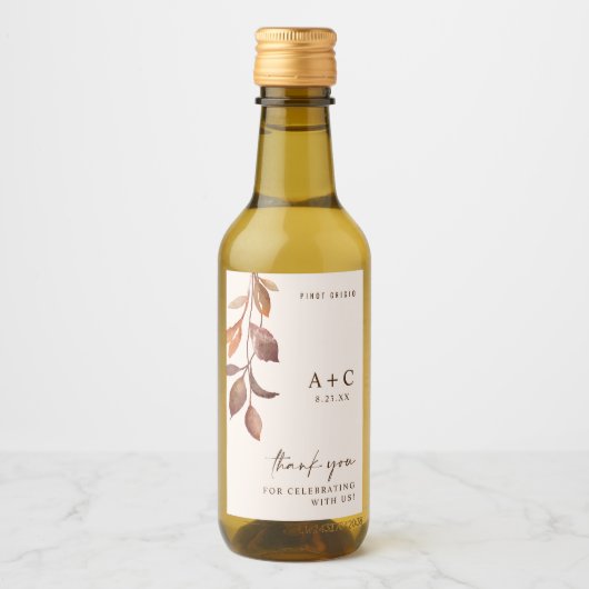 紅葉秋結婚ブライダルシャワー ワインラベル (正面)