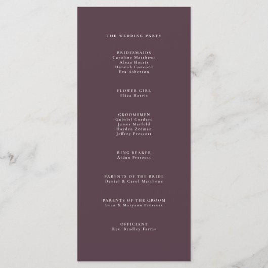 紅葉秋結婚梅 プログラム (裏面)