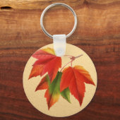 紅葉紅葉メープルリーフオン金ゴールド キーホルダー (正面)