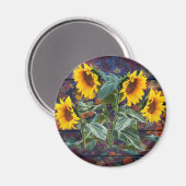 紅葉素朴とヒマワリ マグネット (正面/裏面)