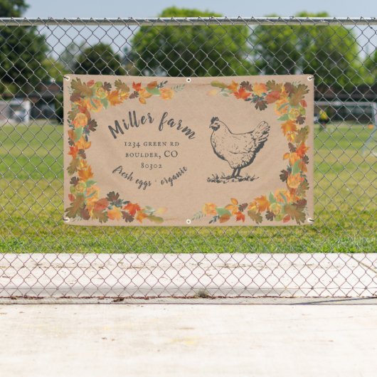 紅葉素朴なスクリプトファームバナー 横断幕 (インサイチュ)