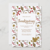 紅葉素朴の葉感謝祭ディナー 招待状 (正面)