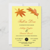 紅葉素朴イエロー秋結婚フローラ 招待状 (正面)