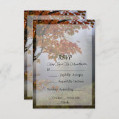 紅葉素朴ウェディングRSVPカード 出欠カード (正面/裏面)