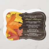 紅葉素朴ウッドブライダルシャワー招待 招待状 (正面/裏面)