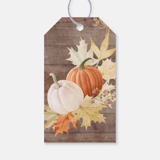 紅葉素朴カボチャブライダルシャワーの恩恵 ギフトタグ (裏面)
